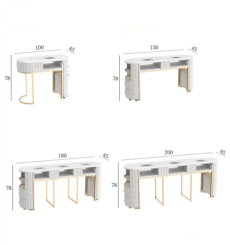Modern Style Cheap Marble Top Nails Salon Furniture Pink Nail Manicure Table With Storage