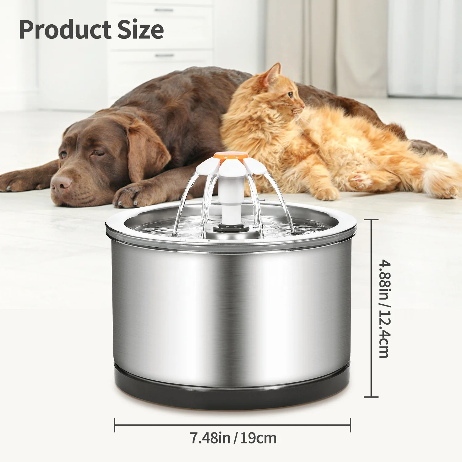 2.5L 2 style Automatic Cat Water Fountain For Pets Water Dispenser Large Spring Drinking Bowl Cat Automatic Feeder Drink Filter