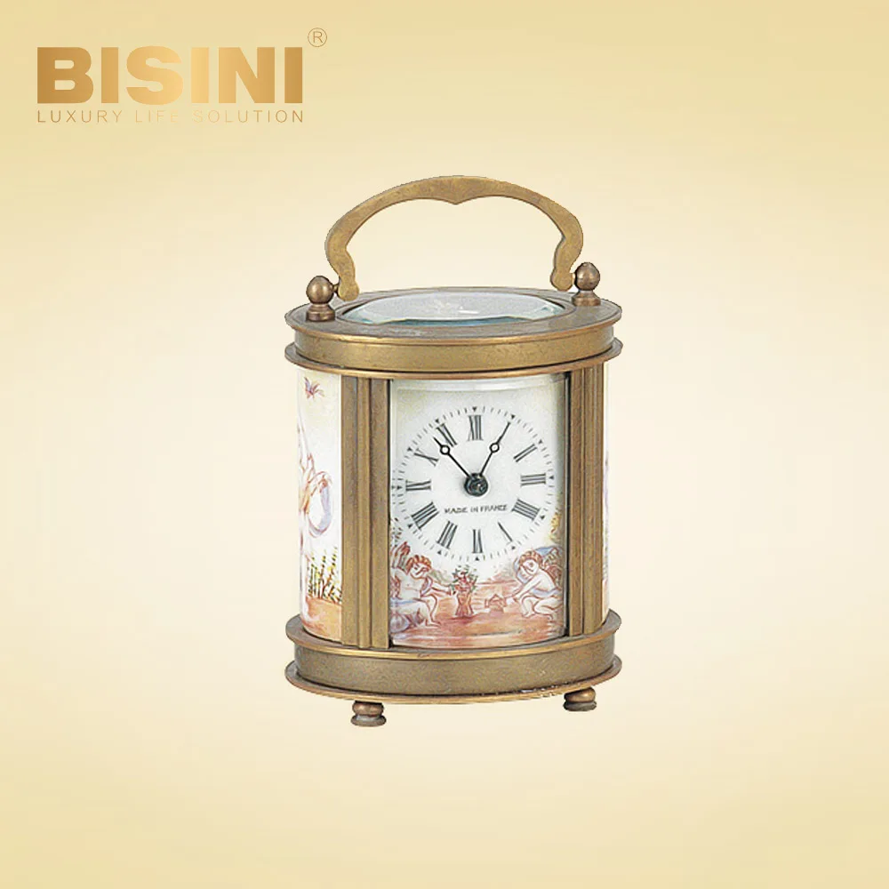 Miniature fashion patterns Small Square Leather luxury desk clock Antique Household clock Living Room bedroom fashion clock