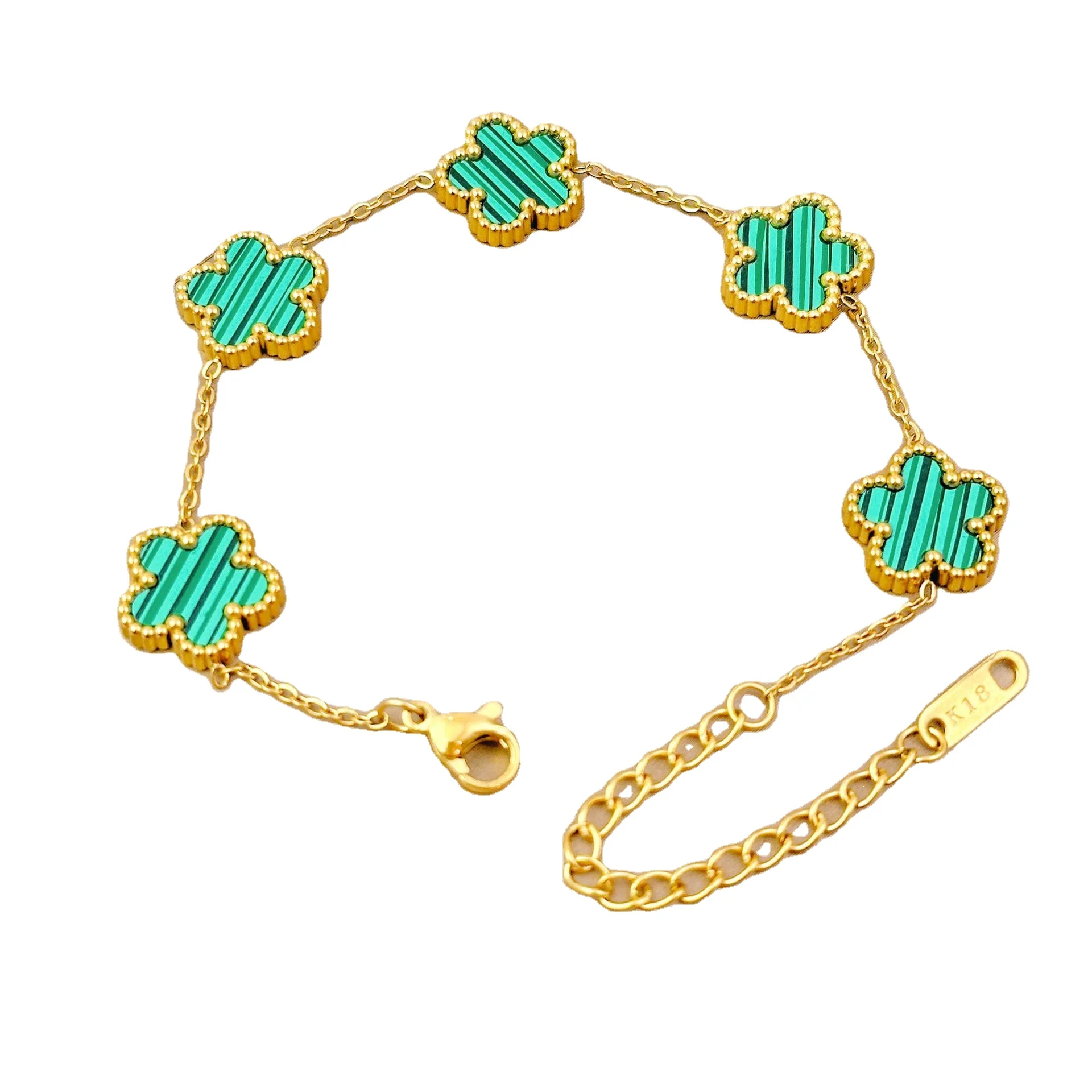 C&J Cross-border explosion 18K double-sided lucky four-leaf clover bracelet