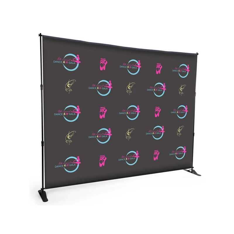 Portable Backdrop Design Adjustable Frame Large Retractable Banner Small Advertising Outdoor Stand Fabric For Photo