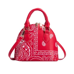 2021 New Borsa Donna Trendy Handbags Cashew Flower Shell-Shape Shoulder Bag Pu Leather Paisley Printed Handbag For Women