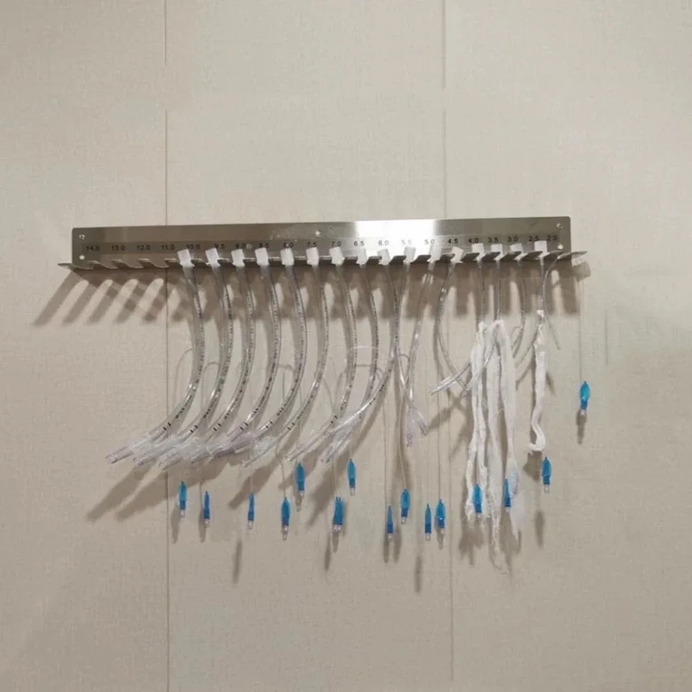 Bronchial and Tracheal Stent Wall-mounted Endotracheal Tube Holder Veterinary Instrument Stainless Steel ET Tube Hanging Rack