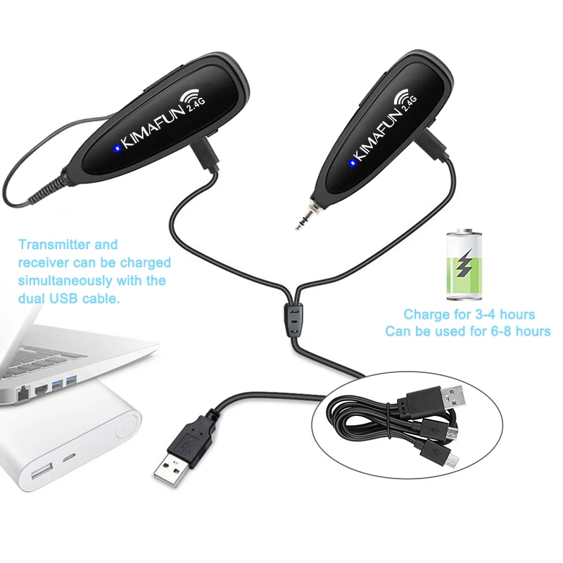 
KIMAFUN KM-G309-3 brass wind instruments 2.4G wireless trumpet saxophone instrument metal capsule microphone 