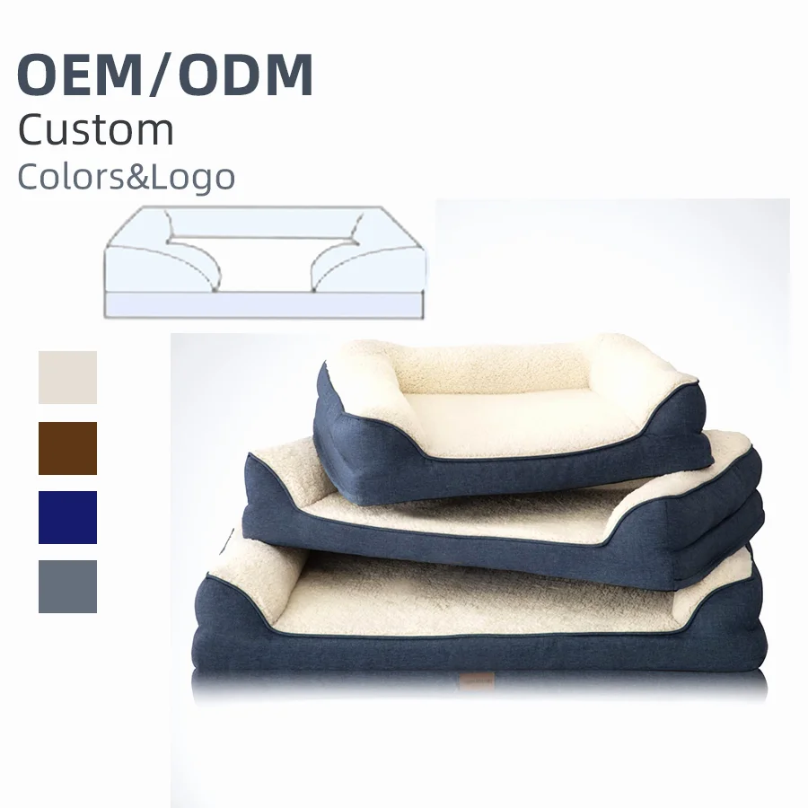 Custom Wholesale Pet Bed Luxury Large memory foam dog bed Washable orthopedic Dog Bed