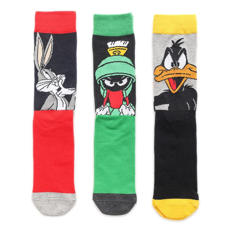 2023 wholesale Custom crazy mens funny novelty cartoon tube comics anime crew cotton  Rabbit duck animal cartoon socks