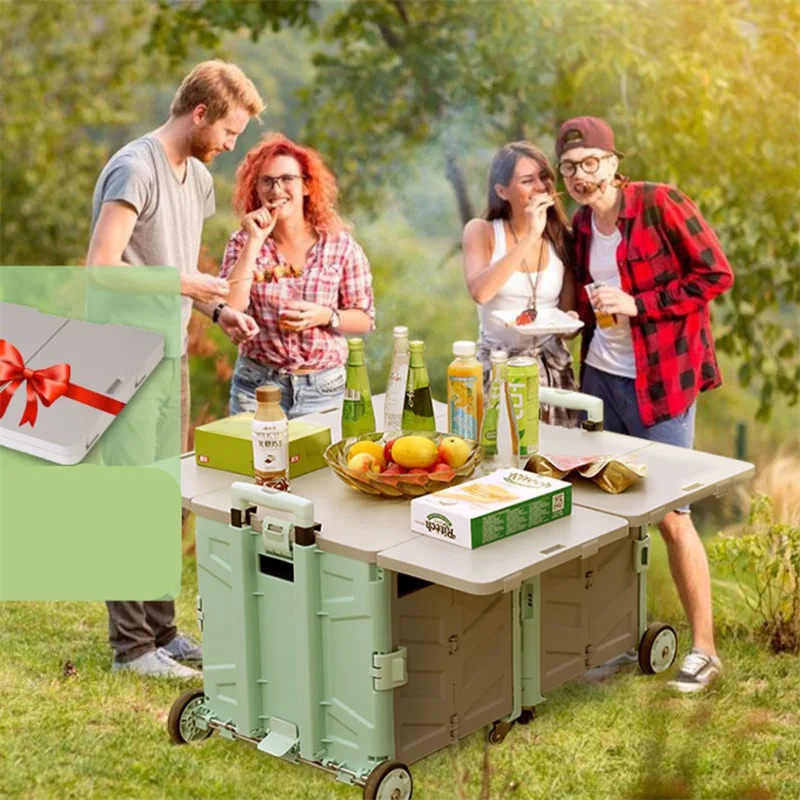 Amazon Crate Grocery Plastic Shopping Luggage Trolley Folding Mini Boot Shopping Trolley Cart Bags Wheels