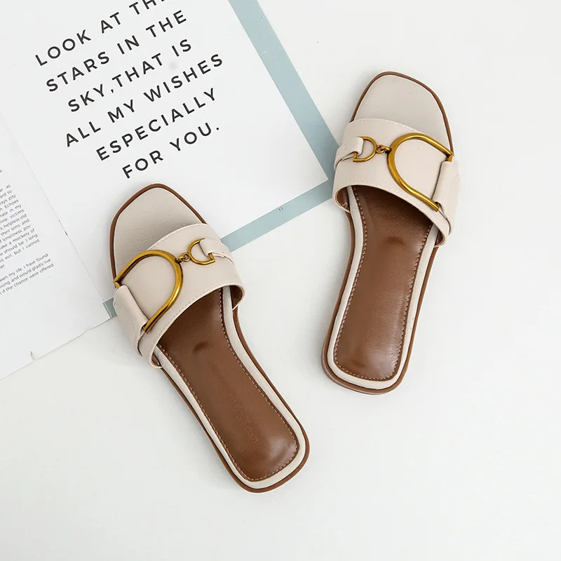 New Arrival 2023 Summer Sliders Slipper Outdoor Women Shoes Designer Brand Luxury Sandals Fashion Flat Slipper For Lady