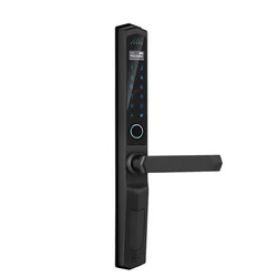 Smart Intelligent digital electronic Tuya wifi fingerprint handle door lock main sliding swing aluminum frame code door lock