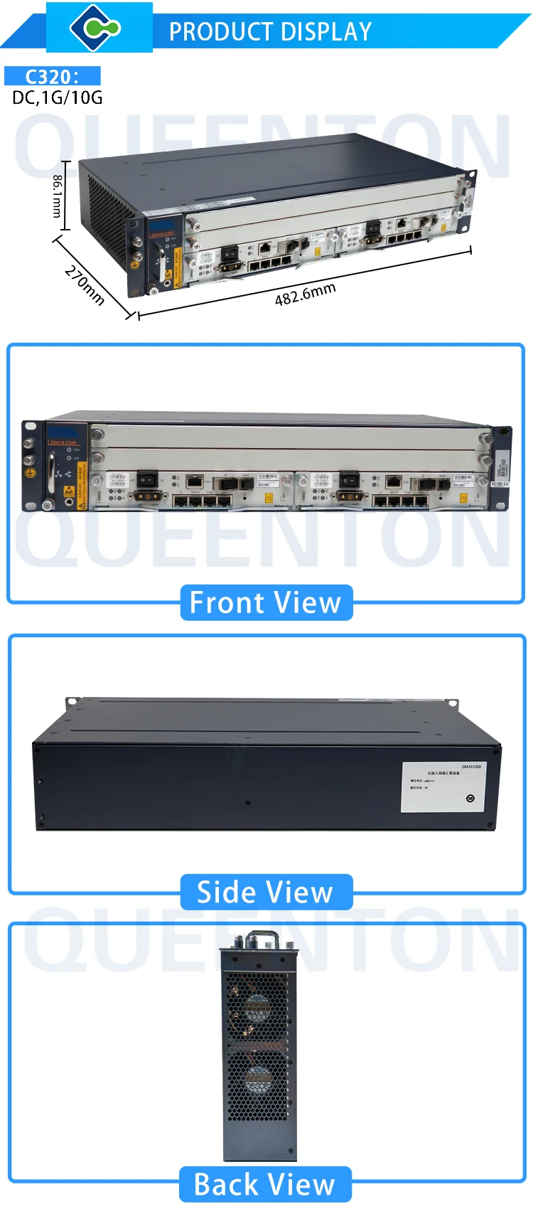 Durable Quality  C320 Gpon Olt 16 Ports Olt Gpon 10g Dc Uplink Board With Smxa