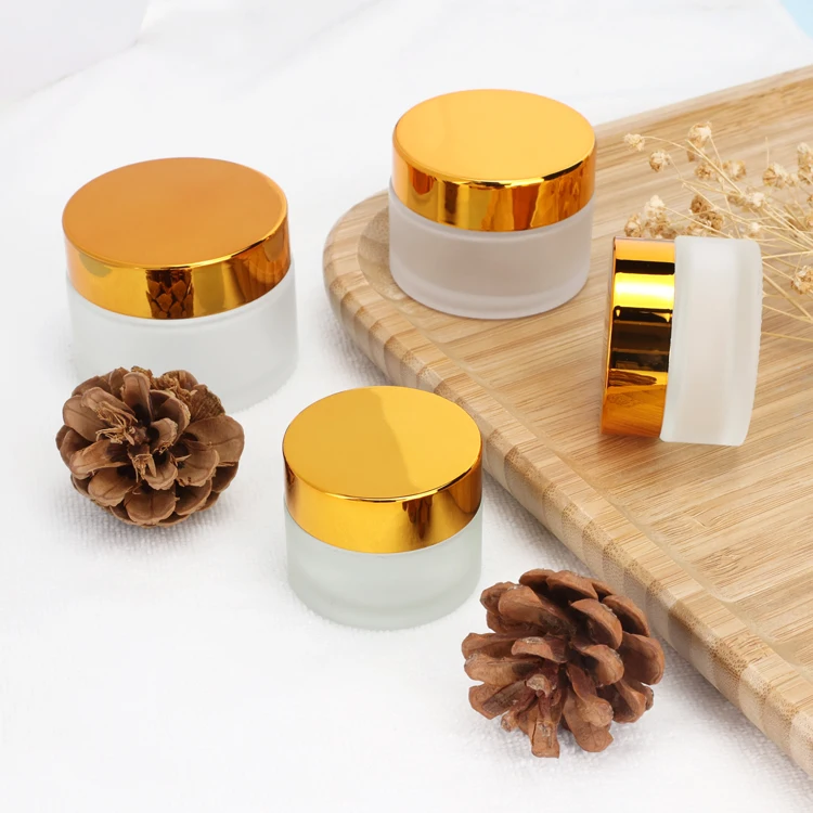 Custom black luxury cream jar cosmetic jars packaging cream container  30 ml 50 ml 100 ml 200 ml glass jar