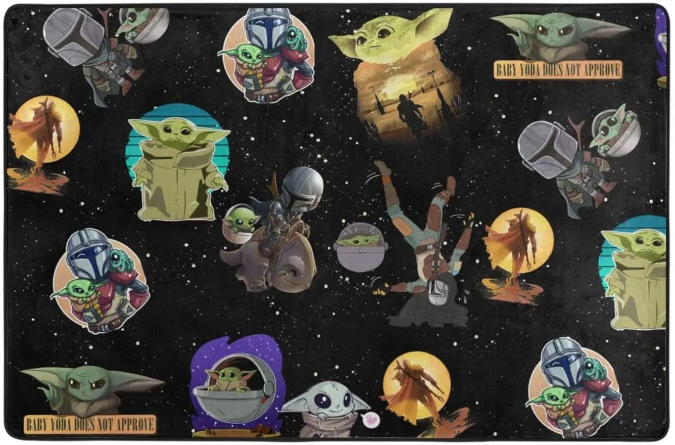 Cute Baby Yoda Mandal-Orian Area Rug Non Slip Ultra Large Super Soft Welcome Mat Peripheral Carpet Home Decor
