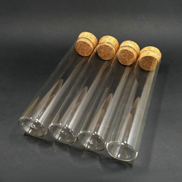
Flat Bottom Glass Test Tube with cork lid 
