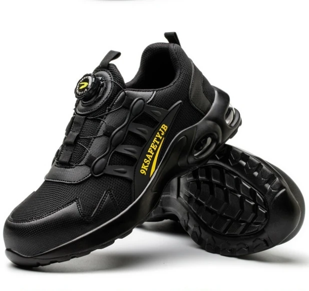 Walk freely Comfortable Hot Sale Fabric Style Sports Safety Shoes Light Weight Button work shoes Steel Toe Hiking Sneakers