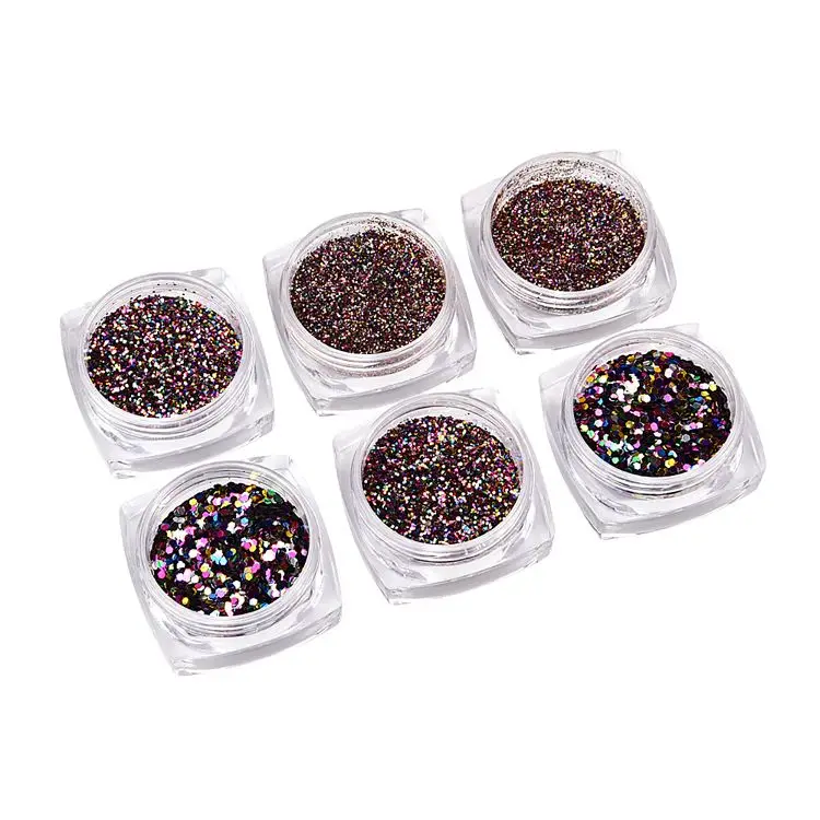 2024 wholesale mixed holographic chunky nail art glitter powder shapes flakes sequins decoration nail art glitter for nails