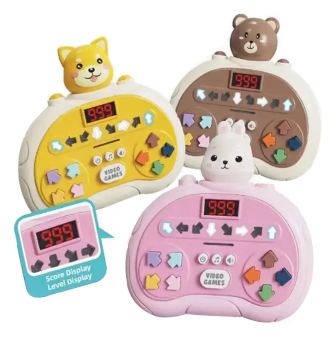 Beijingqi New Handheld Educational LED Screen Squeeze Toy Quick Push Puzzle Press Toy Fun Kids Rhythm Game Machine for Children