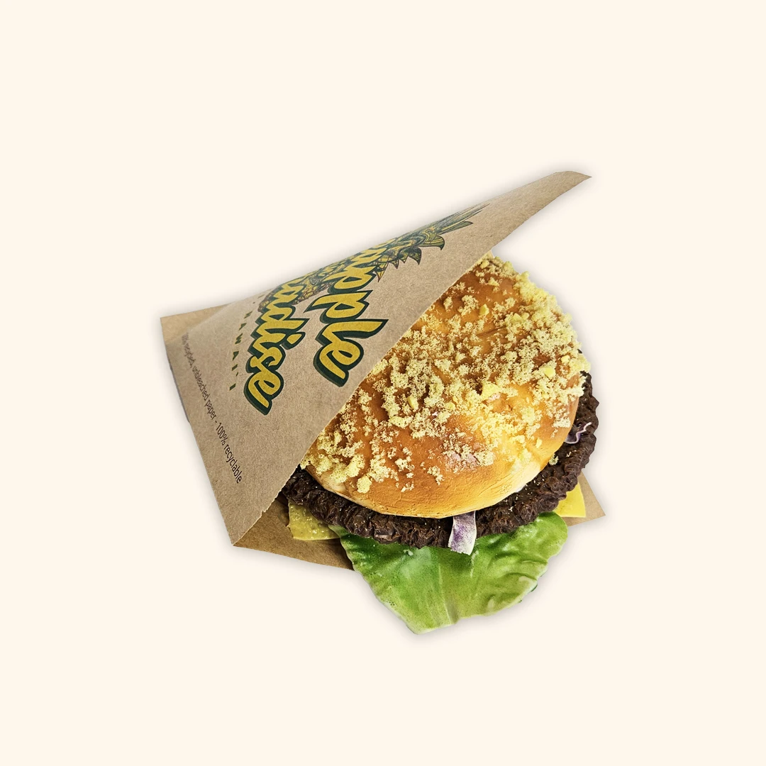 wholesale custom Printed Double Open Pocket Oilproof GreaseProof Bread Burger Sandwich Donuts Triangle Shaped Paper Bag