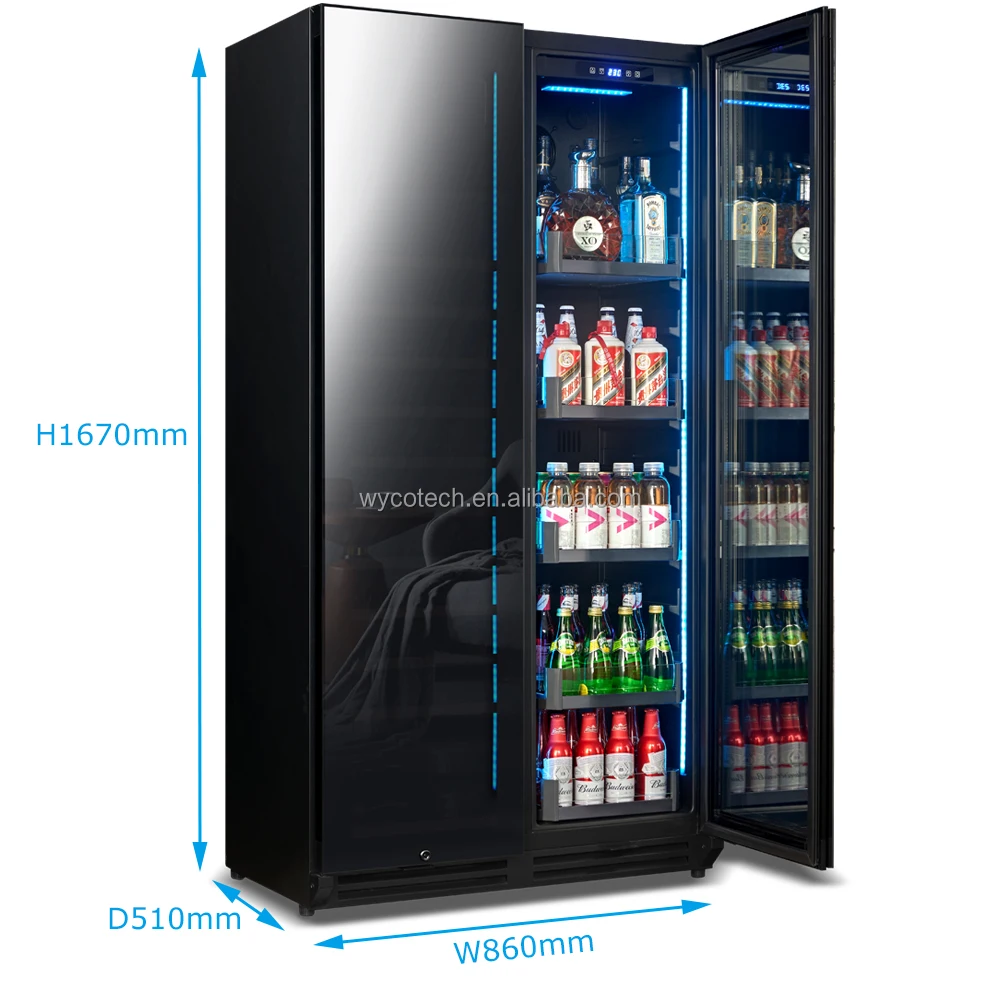 Free standing Built in Dual Zone Wine Fridge Glass Door Removable Shelf Wine and Beverage Refrigerator for Beer Soda Drink Home