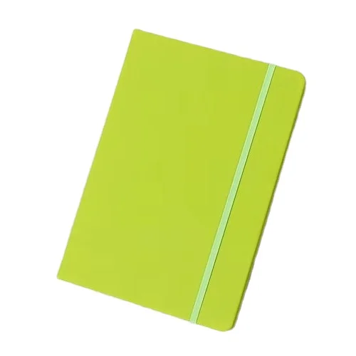 A5 black PU leather notepad journal notebook with elastic band strap