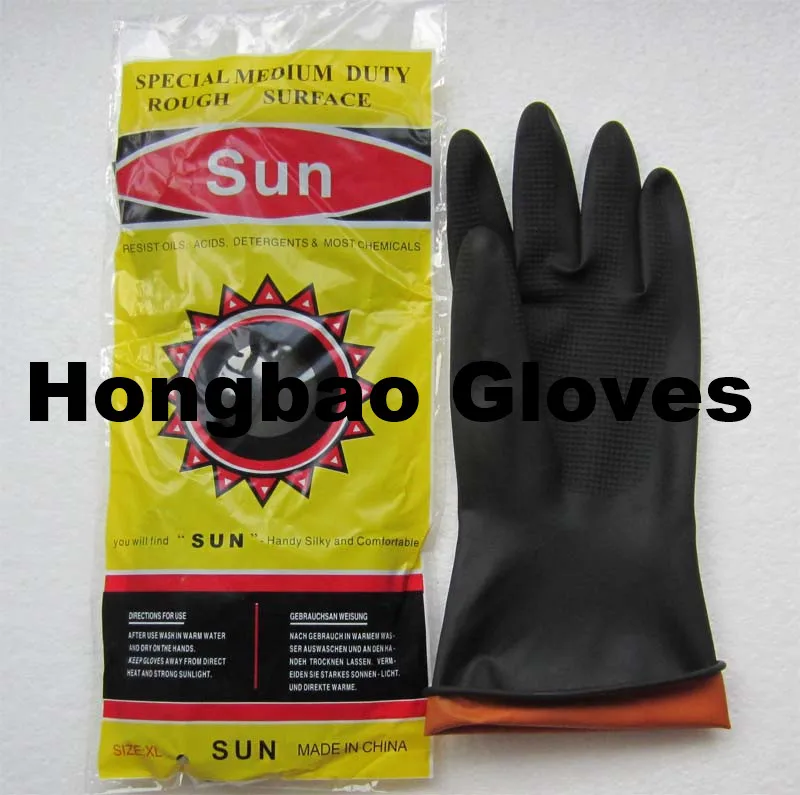 60g industrial gloves work oem anti slip waterproof safety alkalid oil resistant  latex gloves