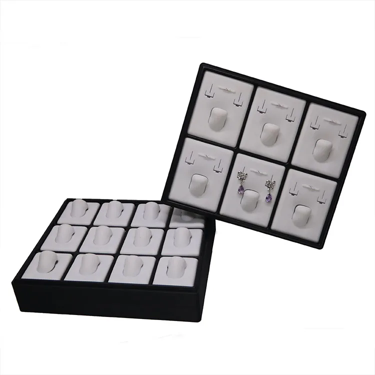 
Custom Jewellery Display Trays For Ring Earrings Necklace Pendant Cheap Vacuum Formed Stackable Plastic Jewelry Tray 