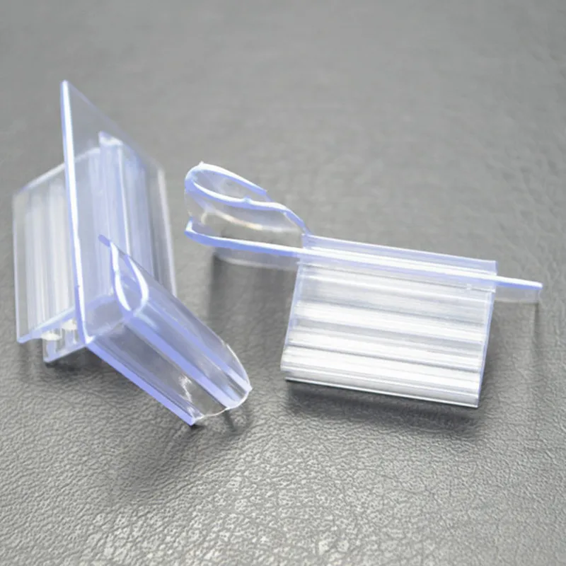 Clear plastic supermarket shelf magnetic label holder plastic strip for goods