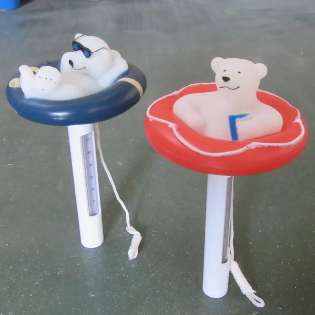 Red and Blue Bear Swimming Pool Floating Thermometer, Water Floating thermometer