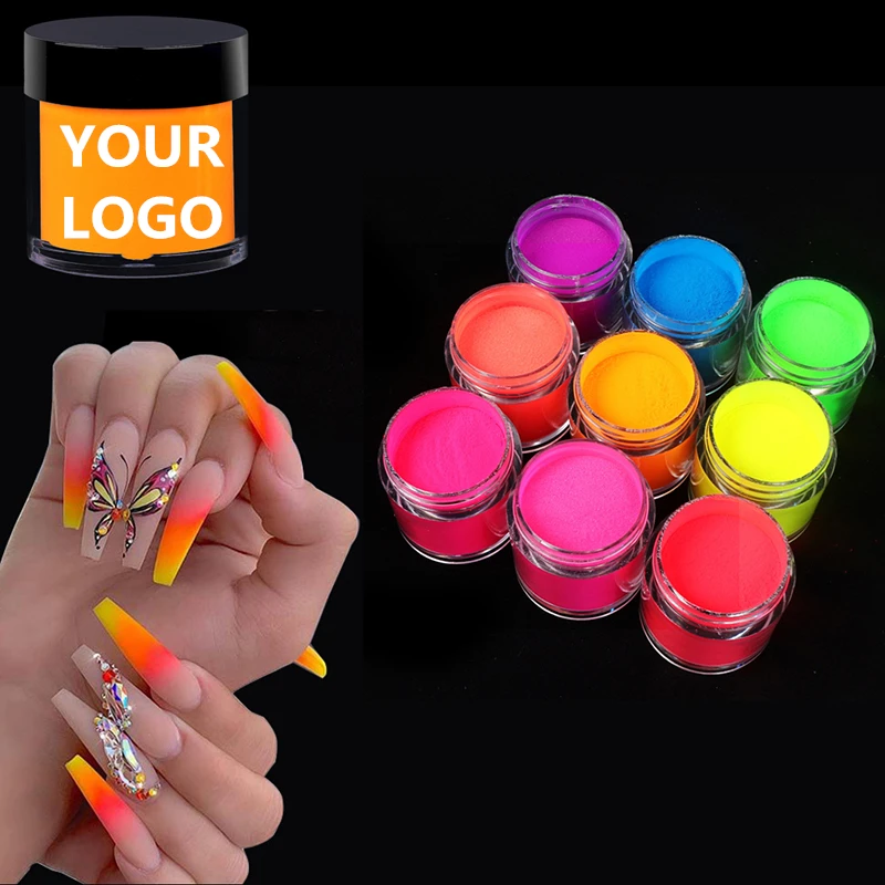 Neon Pigment For Nail Art Salon Crystal Powders Poly For Nail Polish Nail Art Decorations Professional Acrylic Powder