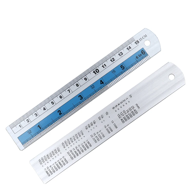 Wholesale 15 cm aluminum straight ruler advertising cutting protective ruler thickened drawing ruler