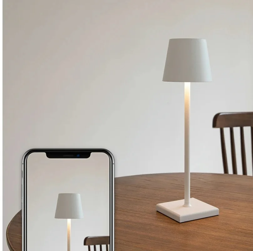 Metal Acrylic Color Customized USB recharging lamp nordic cordless wireless hotel bar restaurant led table lamp