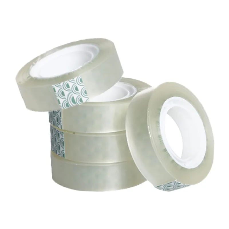 Factory wholesale BOPP Transparent and printing office school decoration super crystal Stationery tape desk tape sellotape