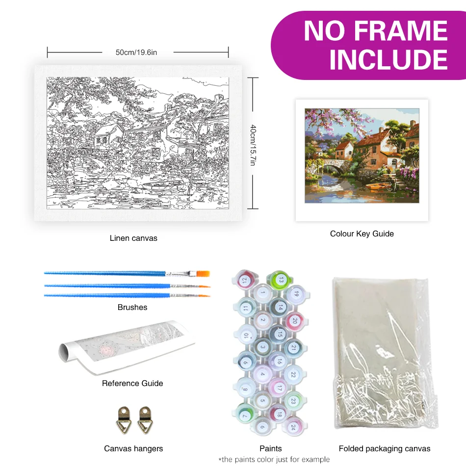 Painitng By Numbers Kits Countryside Landscape For Adults Kits Marker By Numbers For Home Decors Diy Gift 40x50cm/16x20inch