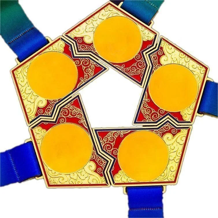 Jigsaw puzzle reward Team Medal Team Souvenir Metal Zinc Alloy Enamel Process OEM Sales Champion Team Gift