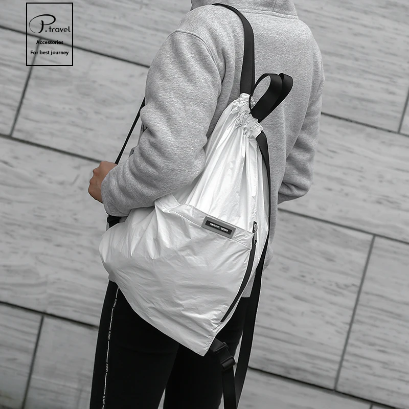 Whole Tyvek Drawstring Backpack Durable Fashion Sport Gym Bag with Nylon Lining Waterproof Polyester Pouch Hiking