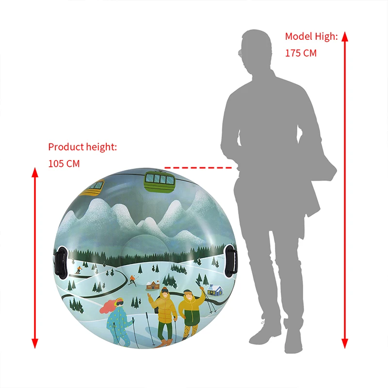 Heavy Duty Pvc Inflatable Snow Tube Durable Sled Snow Toys for Winter Outdoor Sledding Sports Fun Winter Fun Snow Tube