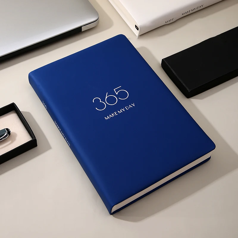 LABON 365 Planner 2023 Custom Diary Planner A5 Record Thick Pu Leather Cover Journal Hardcover Notebook