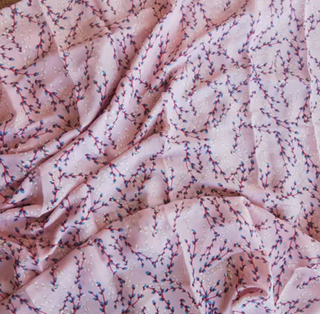 
2021 14mm silk viscose blend cdc crepe de chine silk fabric in digital print 