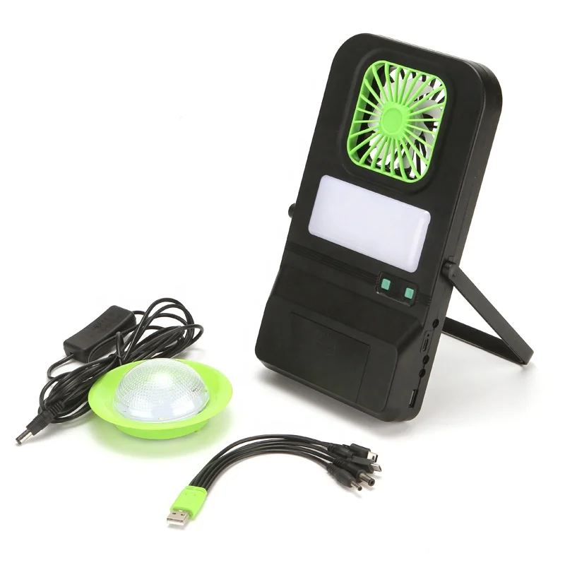 Перезаряжаемый домашний мобильный зарядный вентилятор, комплекты светодиодных ламп на солнечной батарее, система солнечных панелей, солнечная система для Африки