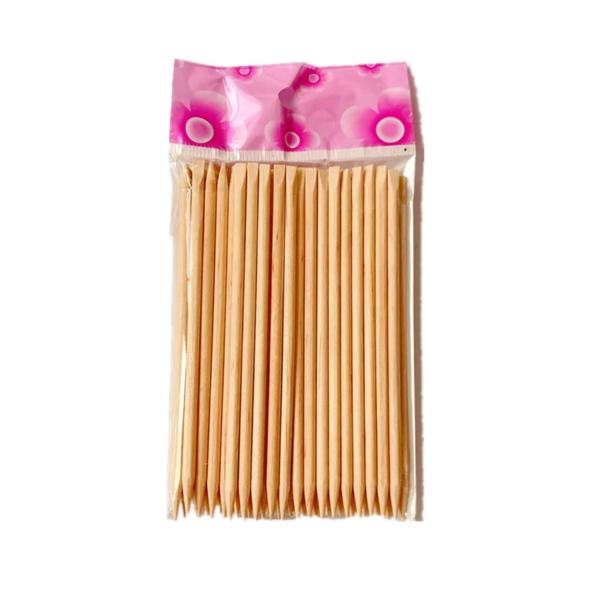 Палочка из оранжевого дерева 7,5 см с двойными концами, маникюрная палочка