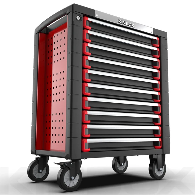 Ningbo Kinbox 10 ящиков новый дизайн ящик для хранения вращающихся инструментов тележка для ремонта гаража