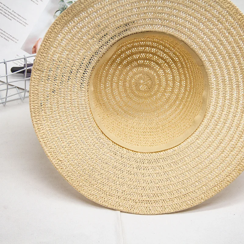 Summer straw hats literary visor Korean version of the folding beach ribbon basin hat female big large brim sun hat wholesale