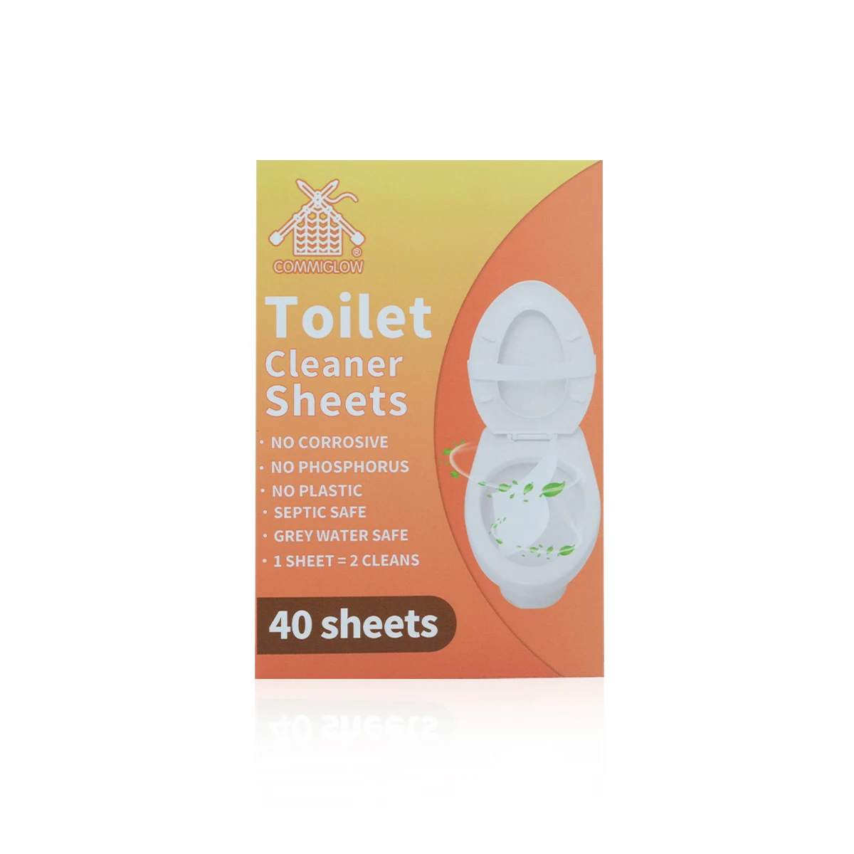 COMMIGLOW Toilet Bowl Cleaner Strips Portable Disposable Toilet Cleaning Sheet Toilet Cleaning Tablets For Household Cleaner