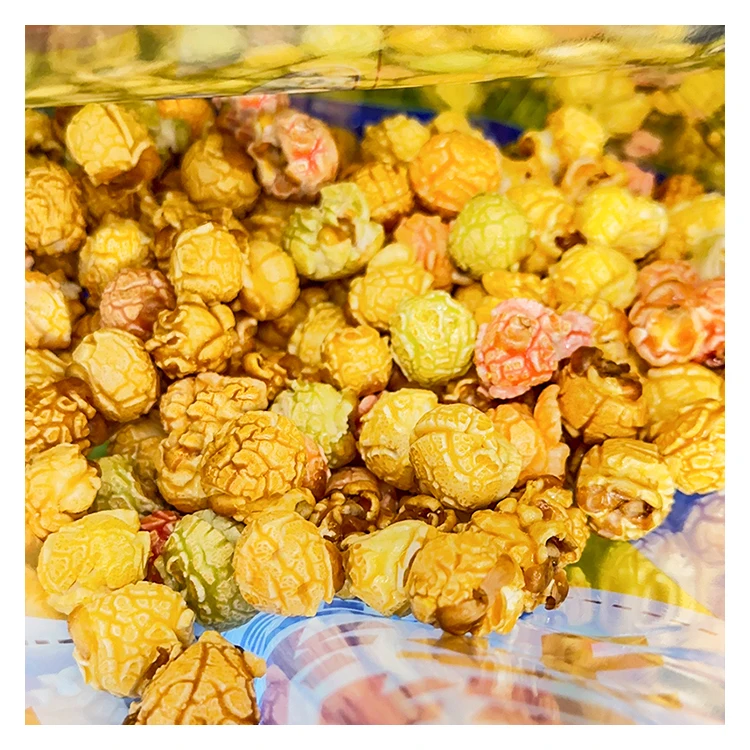 Colorful popcornCreamy caramel flavored fruit flavored popcorn snacks for kids 248g