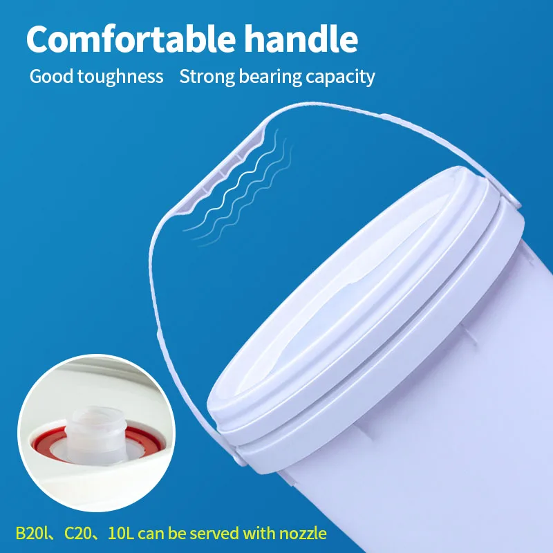 LEADLOONG -20L Round Bucket Chemical Barrel Sealed Barrel Paint Bucket with Lid Water Barrel Thickened Plastic Plastic Pail