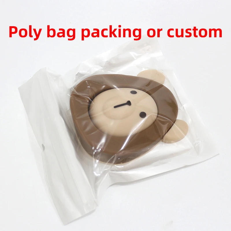 Creative Bear Shaped Door Stopper Silicone Self Adhesive Wall Protection Bumpers Wall Protector Low Price Silicone Door Stopper