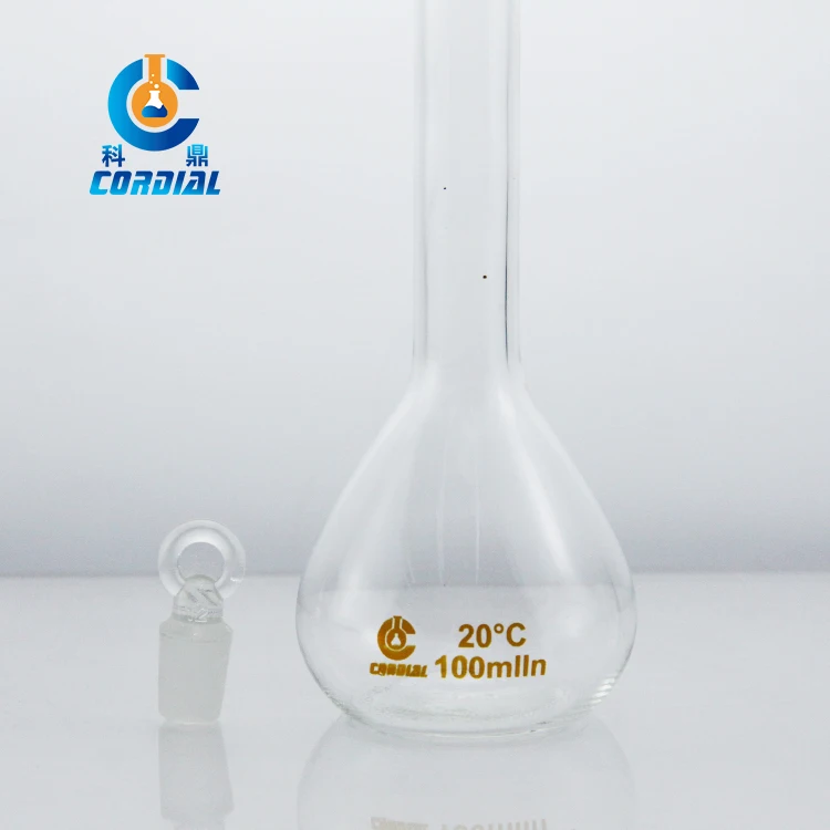 1621 CORDIAL высококачественные брендовые боросиликатные стеклянные объемные колбы различной емкости со стеклянной пробкой для лаборатории