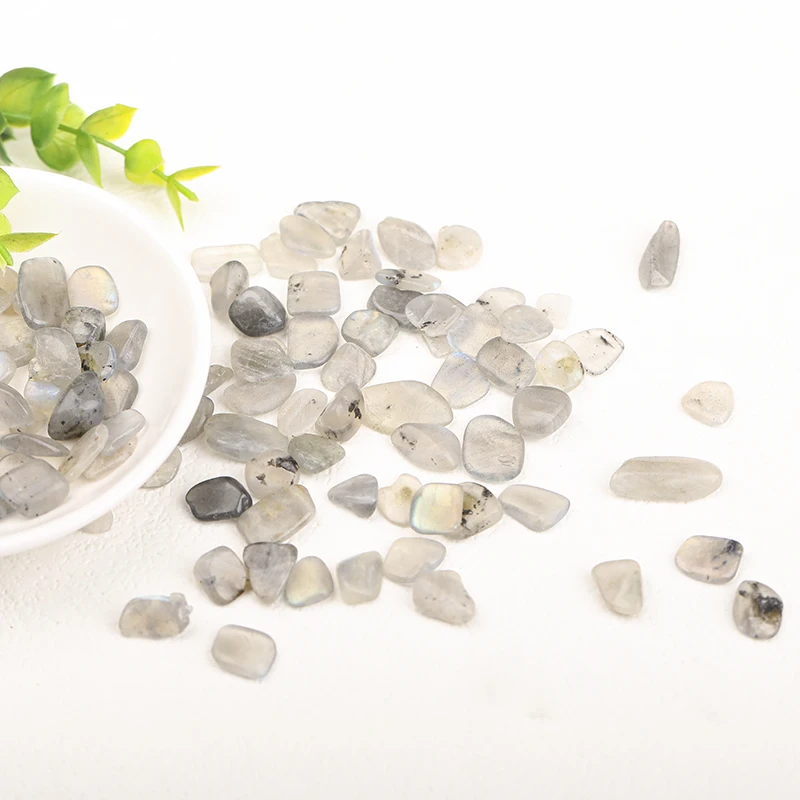 Wholesale natural Grey Moonlight healing 3-12mm stone gem crystal flake gravel for home decor