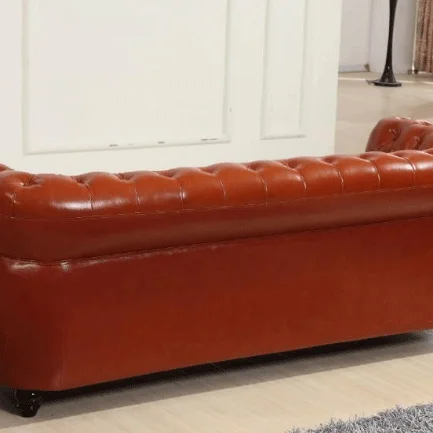 Рама диван для гостиной деревянный классический современный европейский стиль Античный натуральный твердый Честерфилд кожа натуральная кожа