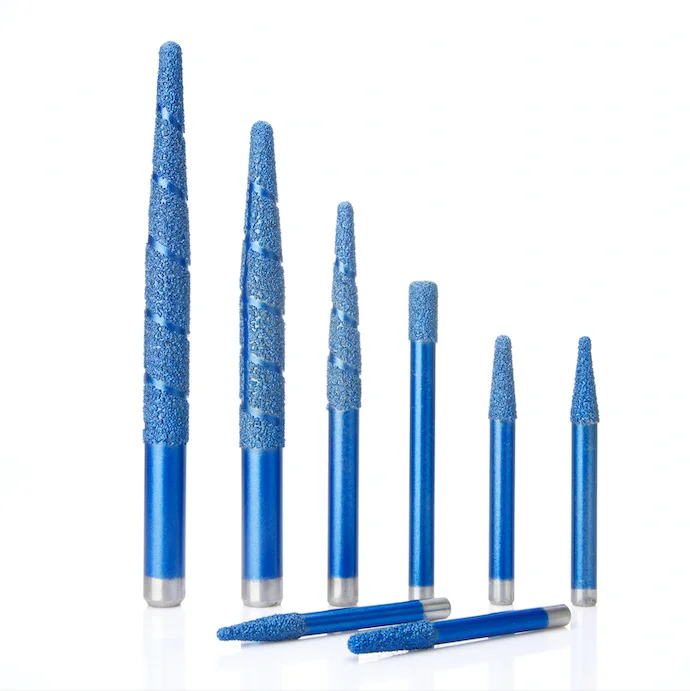 Vacuum brazed diamond burrs engraving bits for marble granite