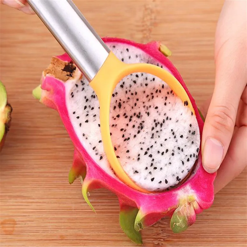 HOMETREE Watermelon Papaya Peeling Seed Double Side Melon Corer Dig Pulp Peel Fruit Flesh Separator Kitchen Tools H175